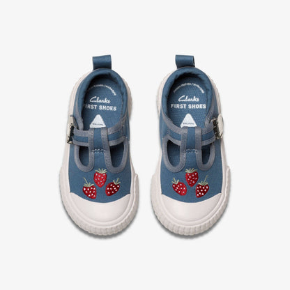 Clarks Foxing Berry Toddler Blue Canvas