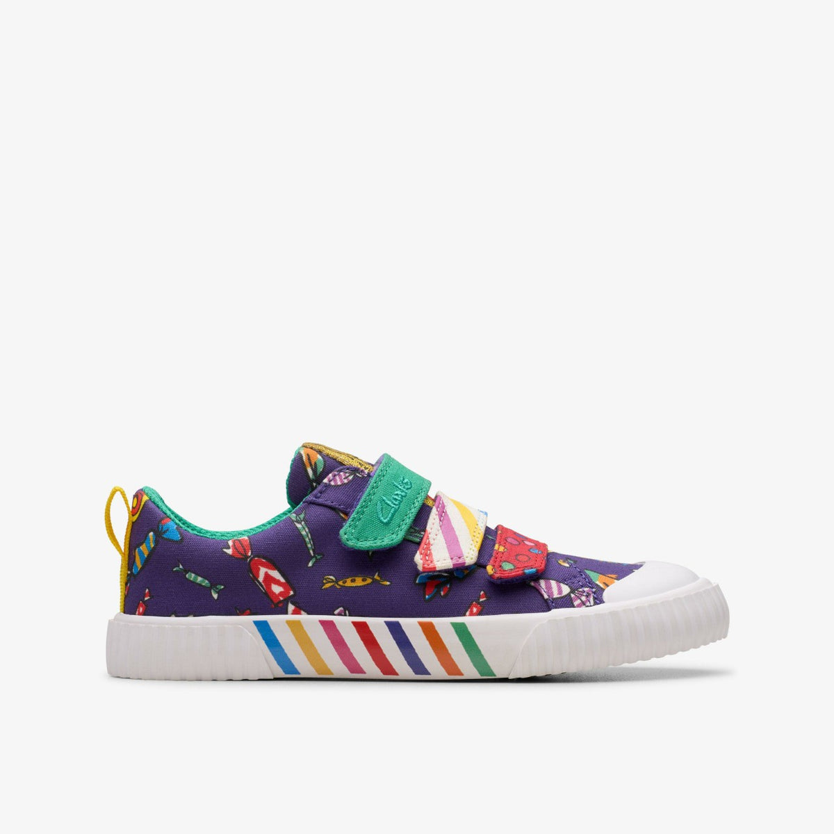 Clarks Roald Dahl Charlie & the Chocolate Factory Foxing Mix Kid Purple Canvas
