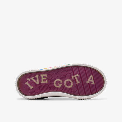 Clarks Roald Dahl Charlie & the Chocolate Factory Foxing Mix Kid Purple Canvas