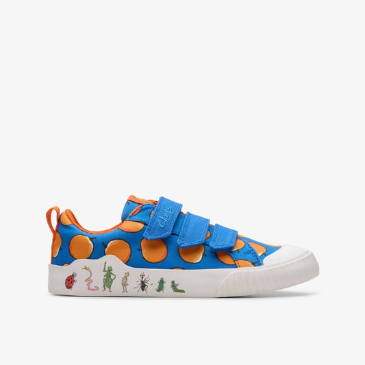 Clarks Roald Dahl James & the Giant Peach Foxing Air Kid Blue Canvas
