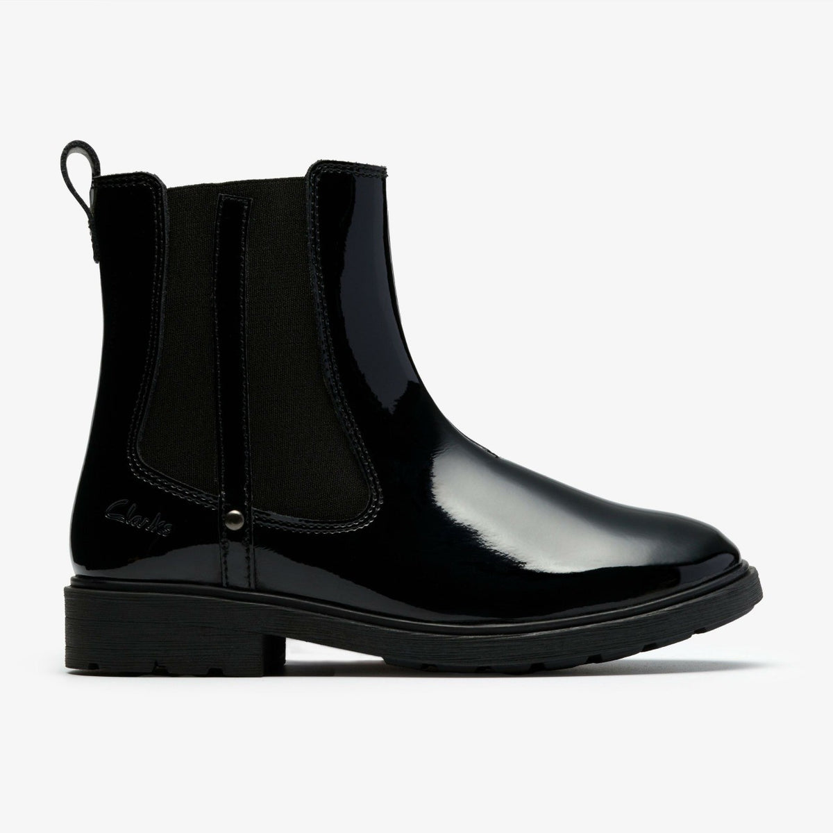 Clarks Astrol Orin Kid Black Patent