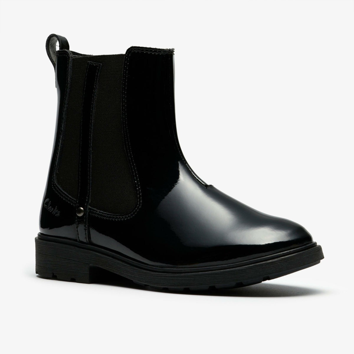 Clarks Astrol Orin Kid Black Patent