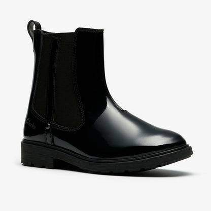 Clarks Astrol Orin Kid Black Patent