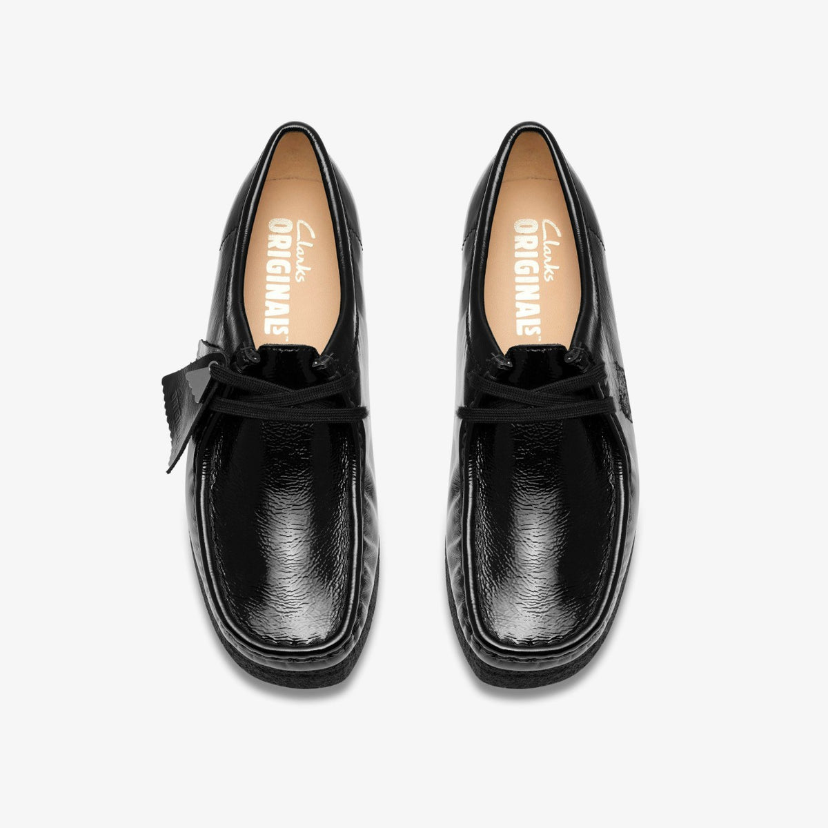 Clarks Wallabee Black Patent