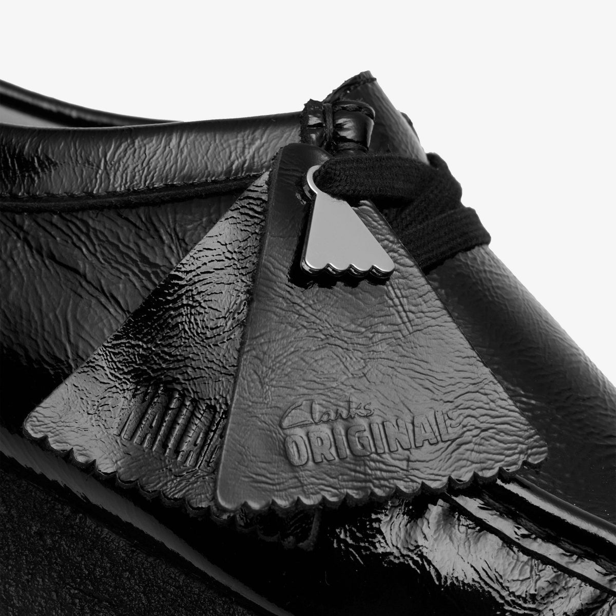 Clarks Wallabee Black Patent
