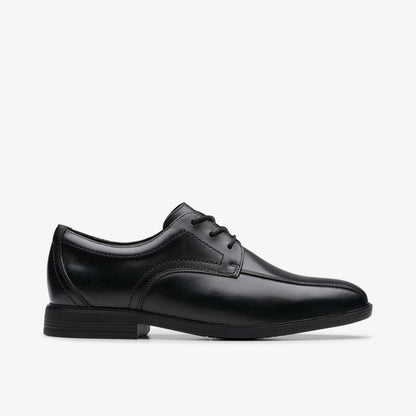 Clarks Jonwin Loop Youth Black Leather