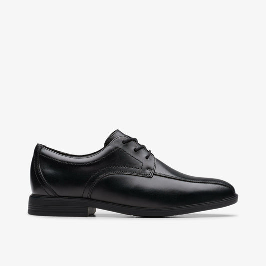 Clarks Jonwin Loop Youth Black Leather
