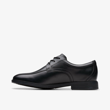Clarks Jonwin Loop Youth Black Leather