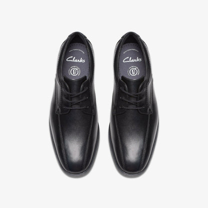 Clarks Jonwin Loop Youth Black Leather