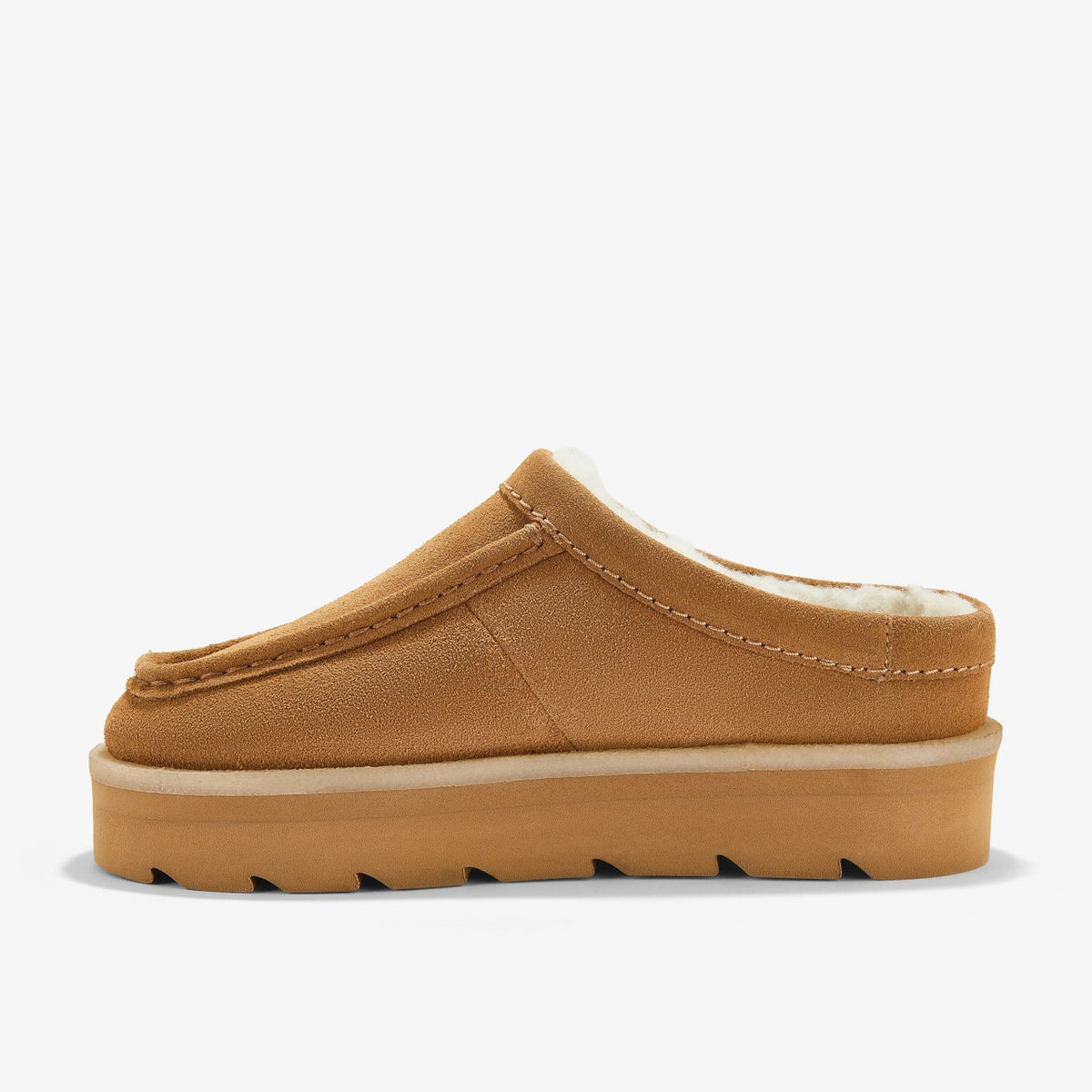 Clarks Meare Mule Caramel Warmlined