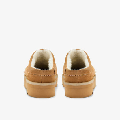 Clarks Meare Mule Caramel Warmlined