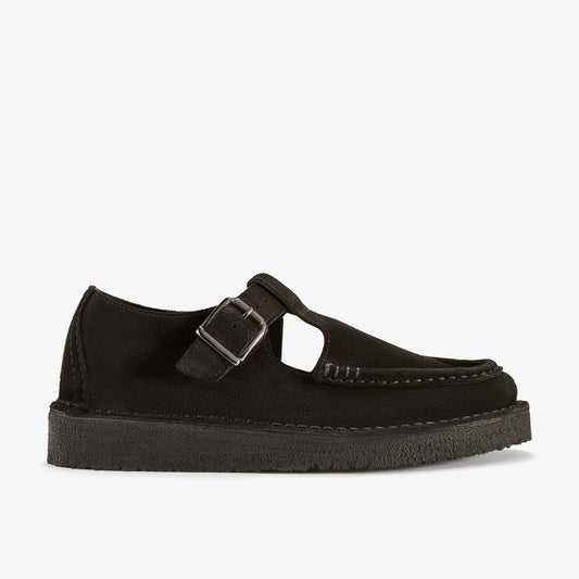 Clarks Nomad T Bar Black Suede