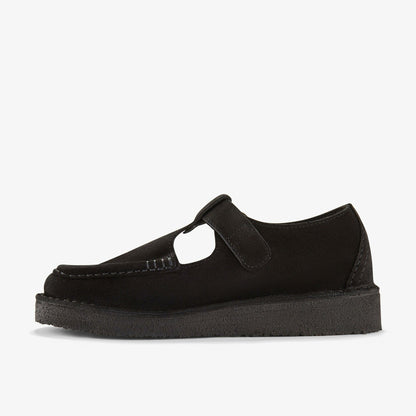 Clarks Nomad T Bar Black Suede