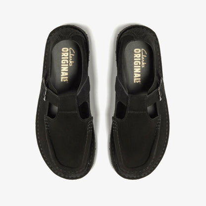 Clarks Nomad T Bar Black Suede