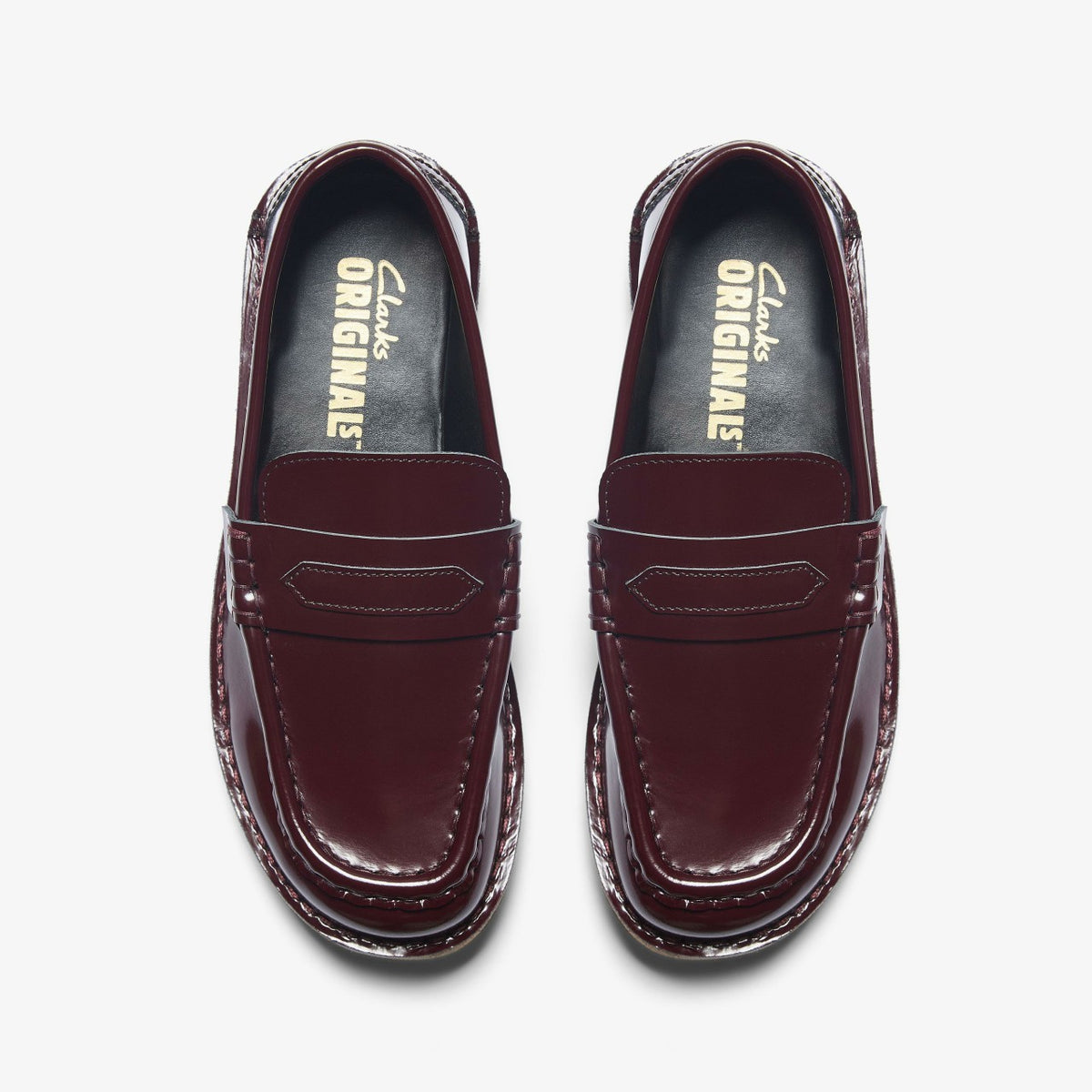 Clarks Nomad Loafer Wine Patent