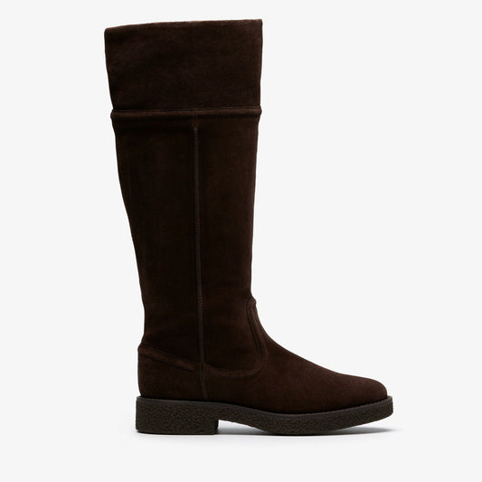 Clarks Nella Hi Dark Brown Suede