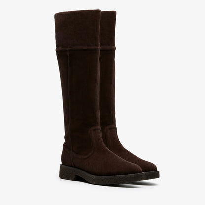 Clarks Nella Hi Dark Brown Suede