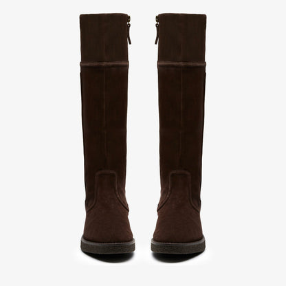 Clarks Nella Hi Dark Brown Suede