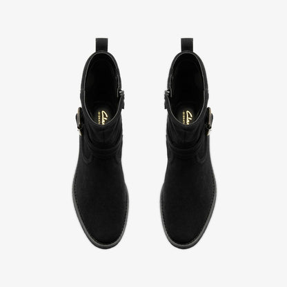 Clarks Nella Mid Black Suede