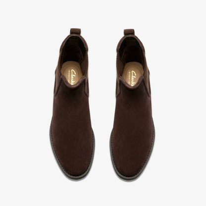 Clarks Nella Top Dark Brown Suede