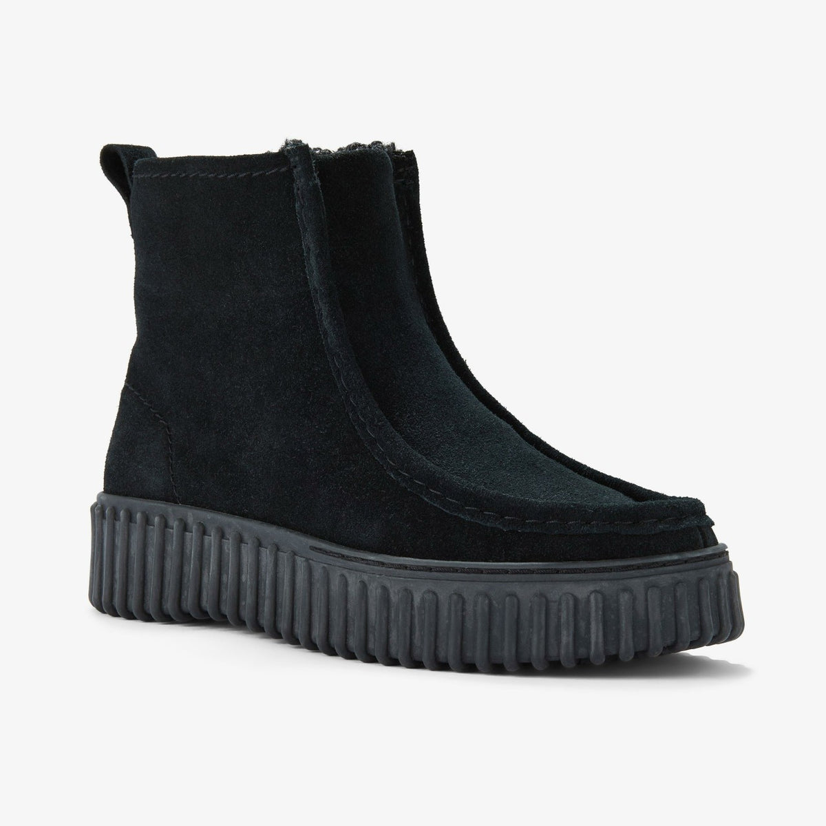 Clarks Torhill Cozy Black Warmlined Suede