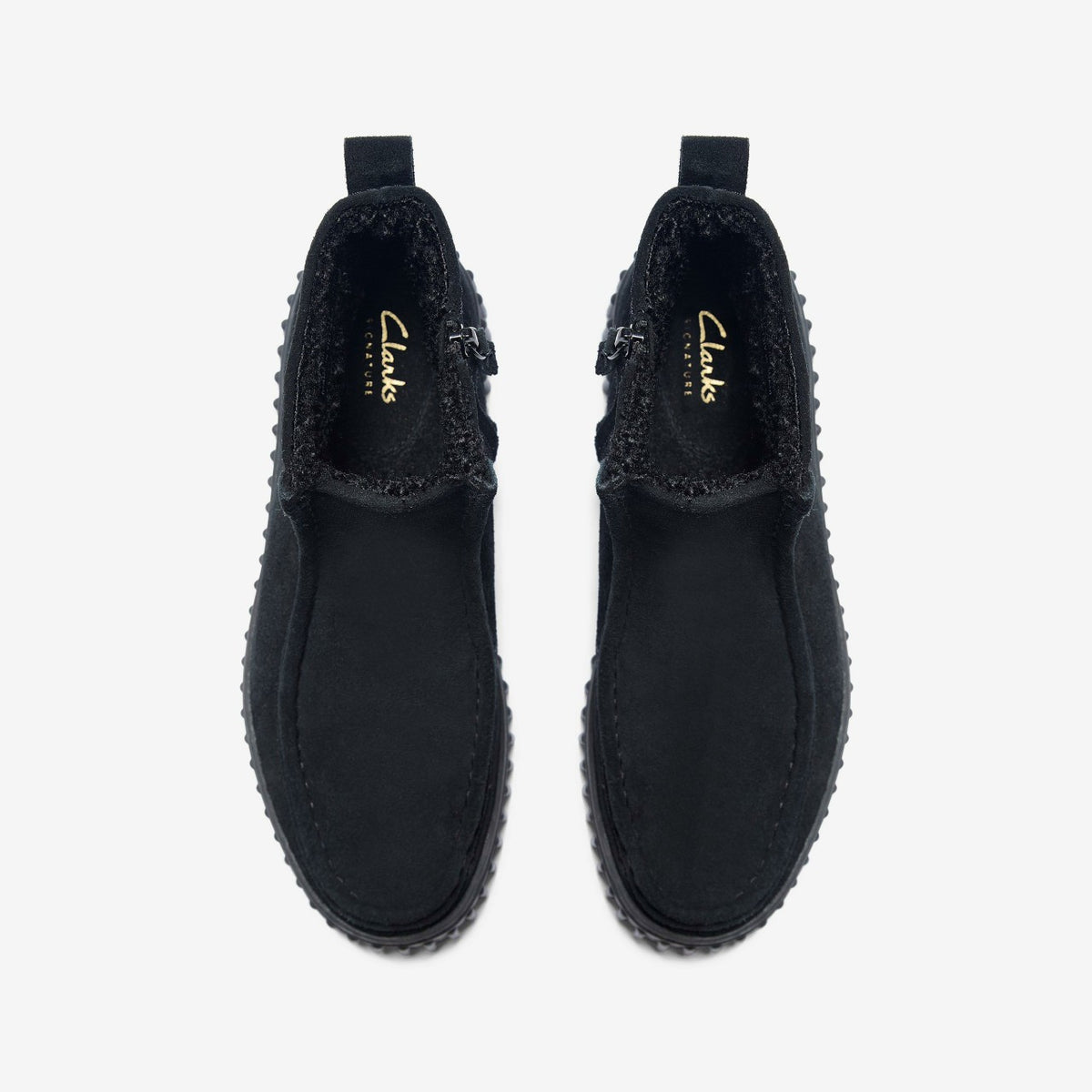 Clarks Torhill Cozy Black Warmlined Suede