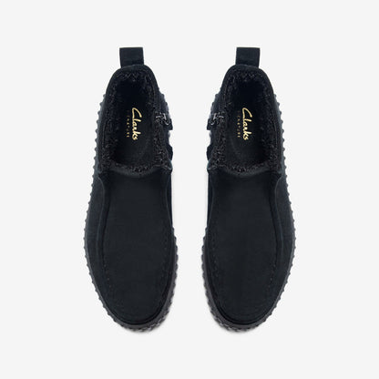 Clarks Torhill Cozy Black Warmlined Suede