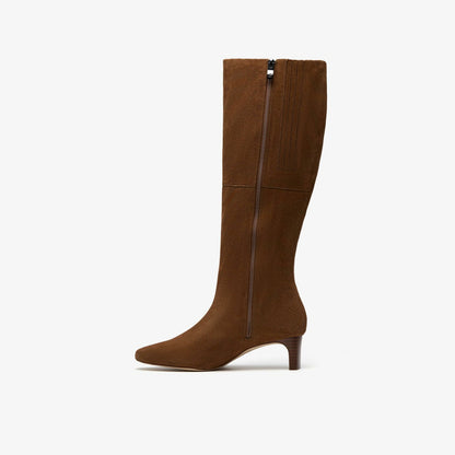 Clarks Edina Tall Walnut Suede