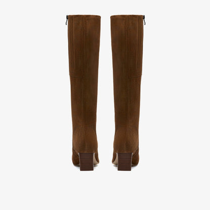 Clarks Edina Tall Walnut Suede