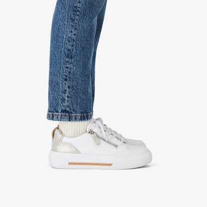 Clarks Hollyhock Zip Silver Combination Leather