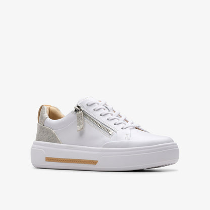 Clarks Hollyhock Zip Silver Combination Leather
