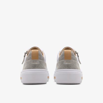 Clarks Hollyhock Zip Silver Combination Leather