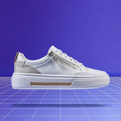 Clarks Hollyhock Zip Silver Combination Leather