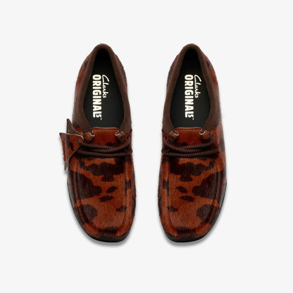 Clarks Wallabee Brown Cow Print