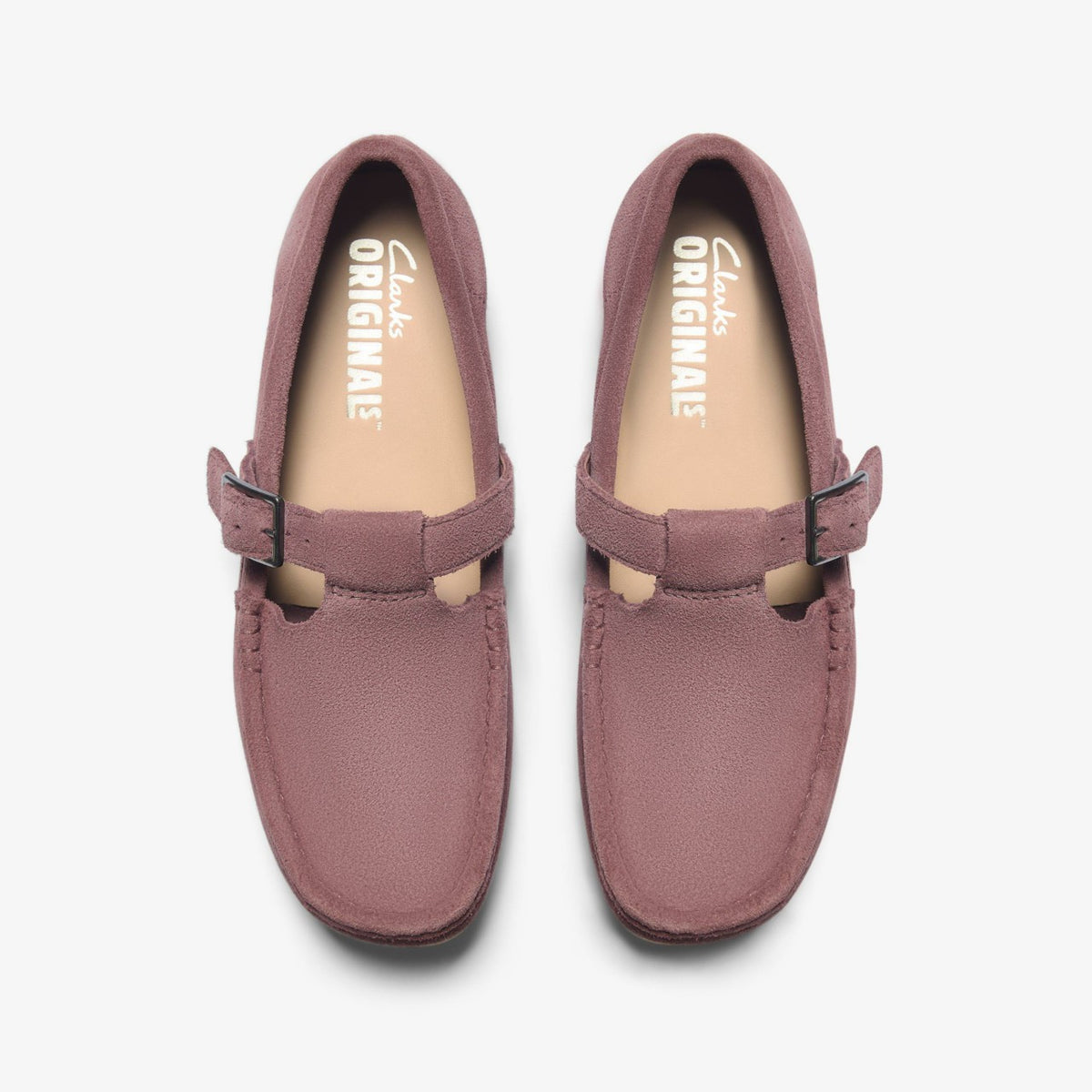 Clarks Wallabee T Bar Rose Brown Suede