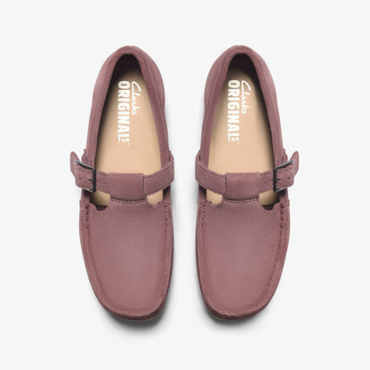 Clarks Wallabee T Bar Rose Brown Suede
