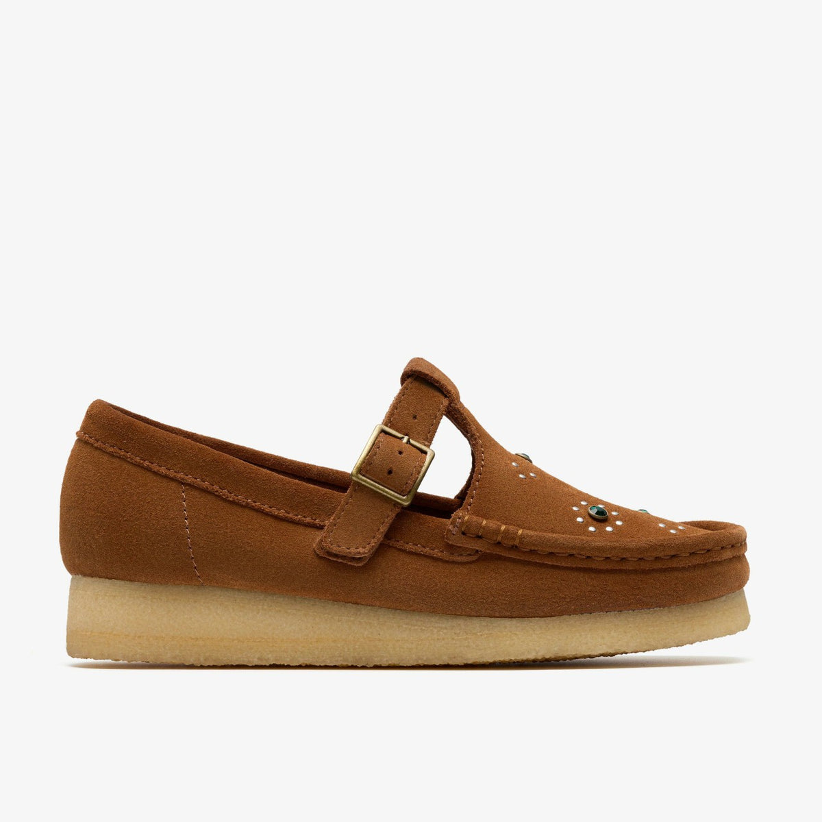 Clarks Wallabee T Bar Brown/Orange Suede
