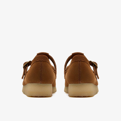Clarks Wallabee T Bar Brown/Orange Suede