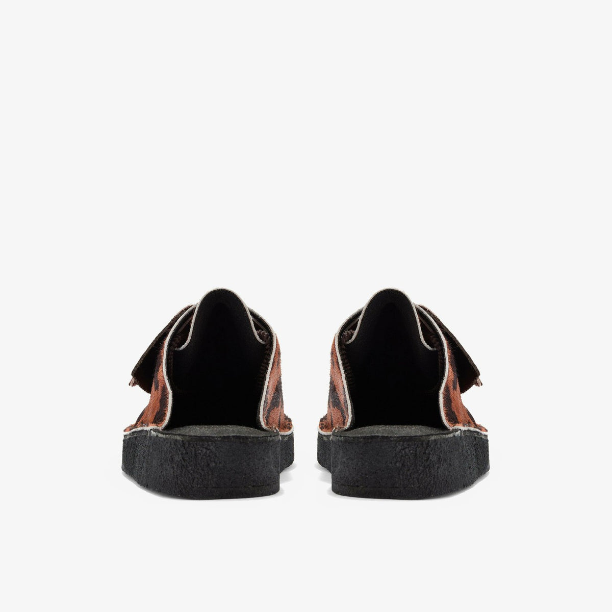 Clarks Desert Nomad Mule Brown Cow Print