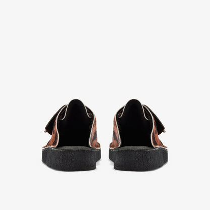 Clarks Desert Nomad Mule Brown Cow Print