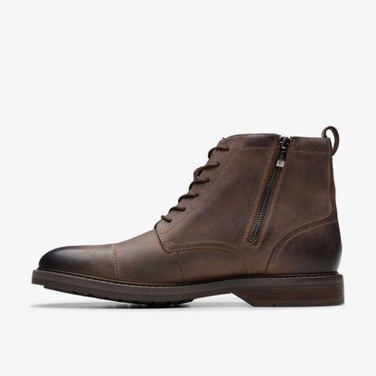 Clarks Aldwin Cap Brown Leather