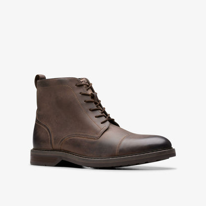 Clarks Aldwin Cap Brown Leather