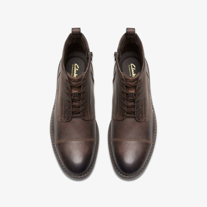 Clarks Aldwin Cap Brown Leather