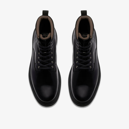 Clarks Badbury Hi Waterproof Black Warmlined Leather