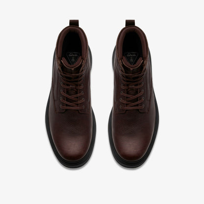 Clarks Badbury Hi Waterproof Brown Warmlined Leather