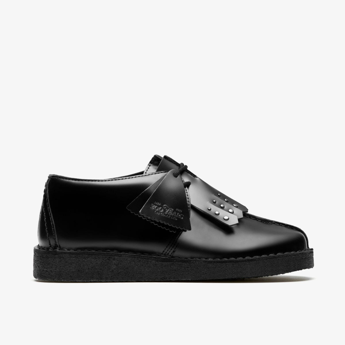 Clarks Desert Trek Black Hi Shine Leather