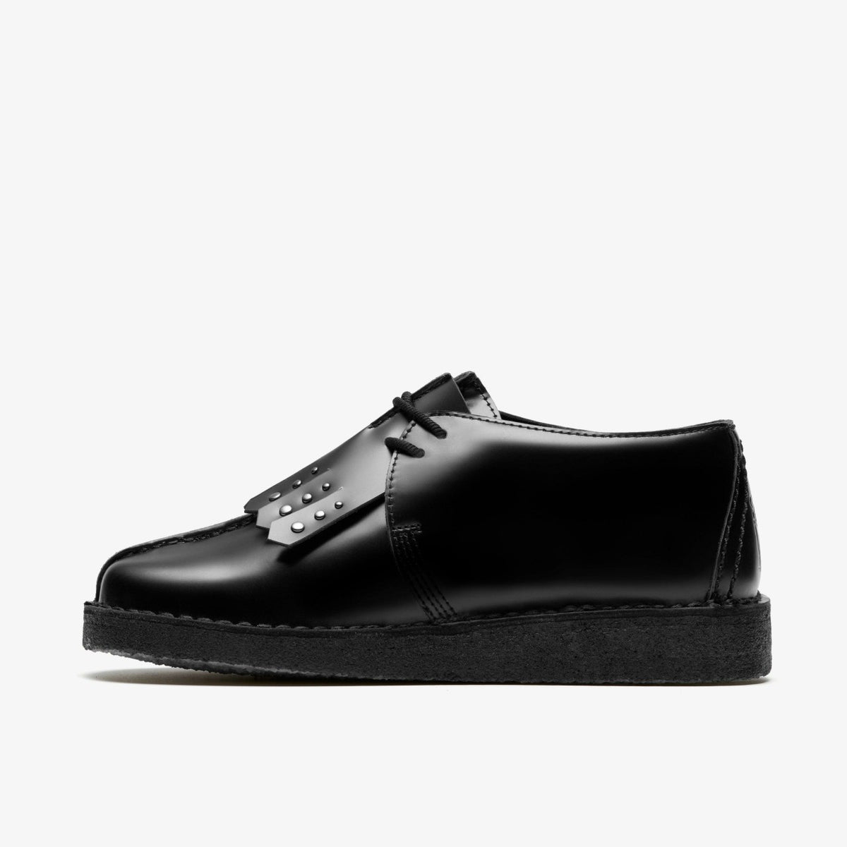 Clarks Desert Trek Black Hi Shine Leather