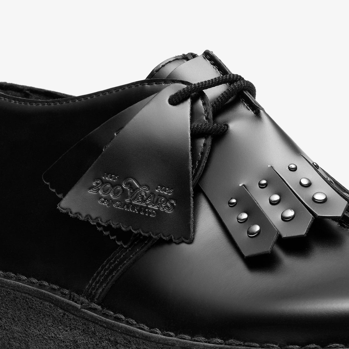 Clarks Desert Trek Black Hi Shine Leather