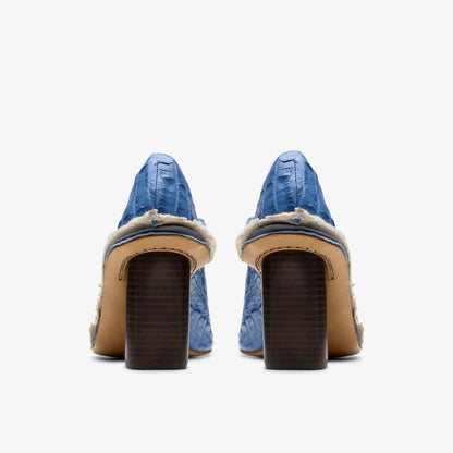 Clarks Martine Rose Heel Womens Blue Leather