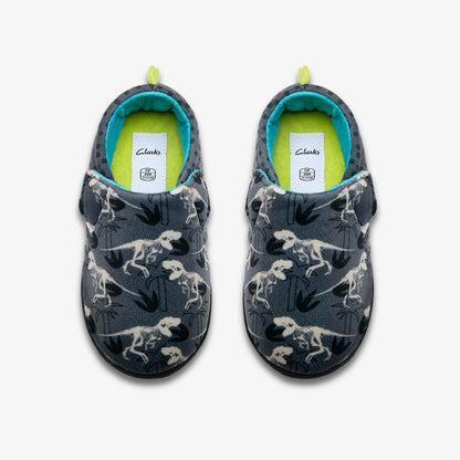 Clarks Fluffy Snug Kid Dark Grey Interest